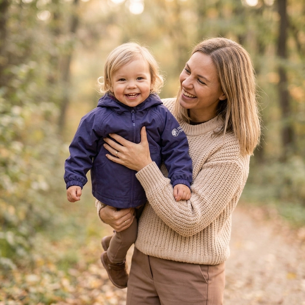 Monkey Mum® Kurtka z ortalionu z rękawem raglanowym - Ciemnofioletowa