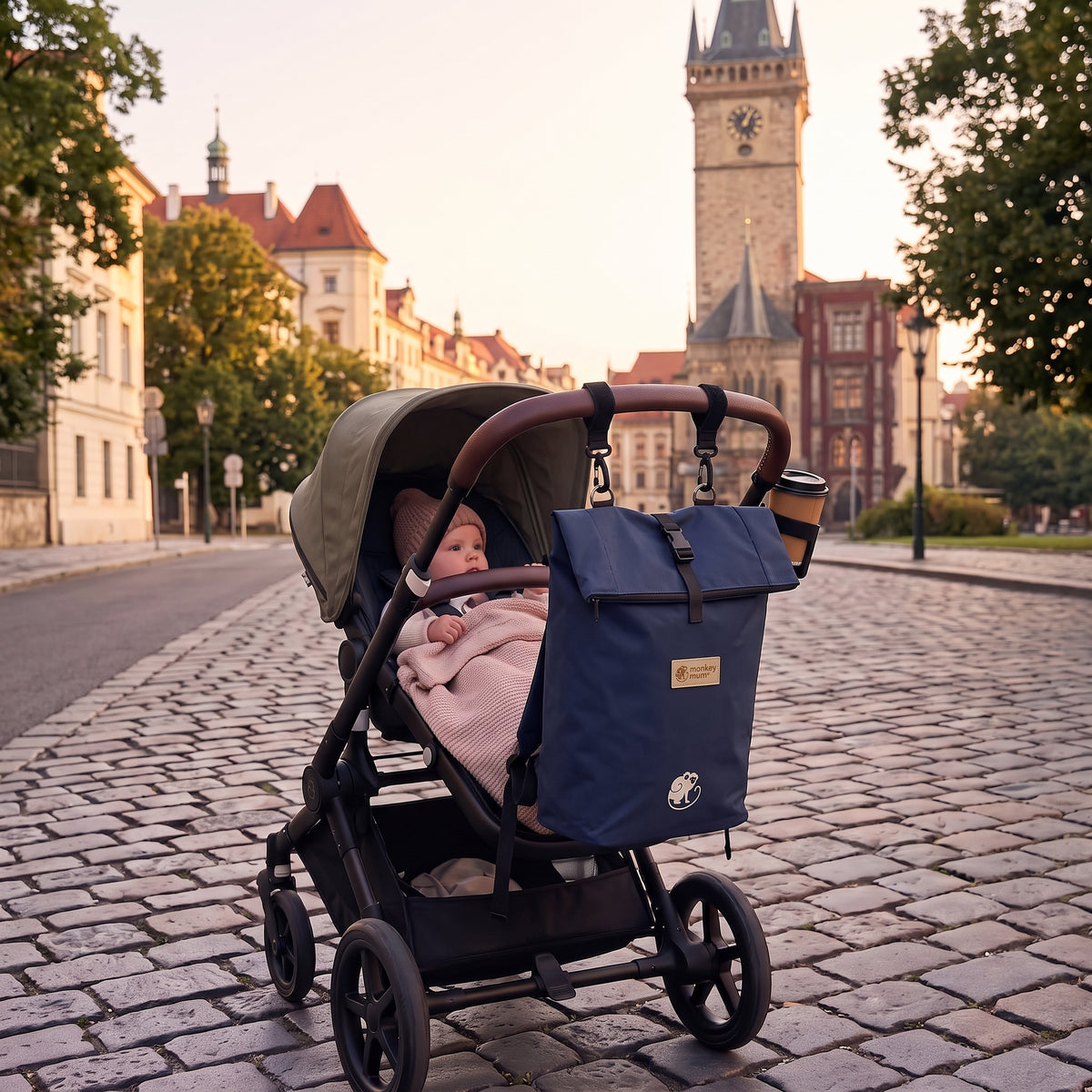 Monkey Mum® Zintegrowany plecak z diagonalu do nosidełka Carrie - Granatowy