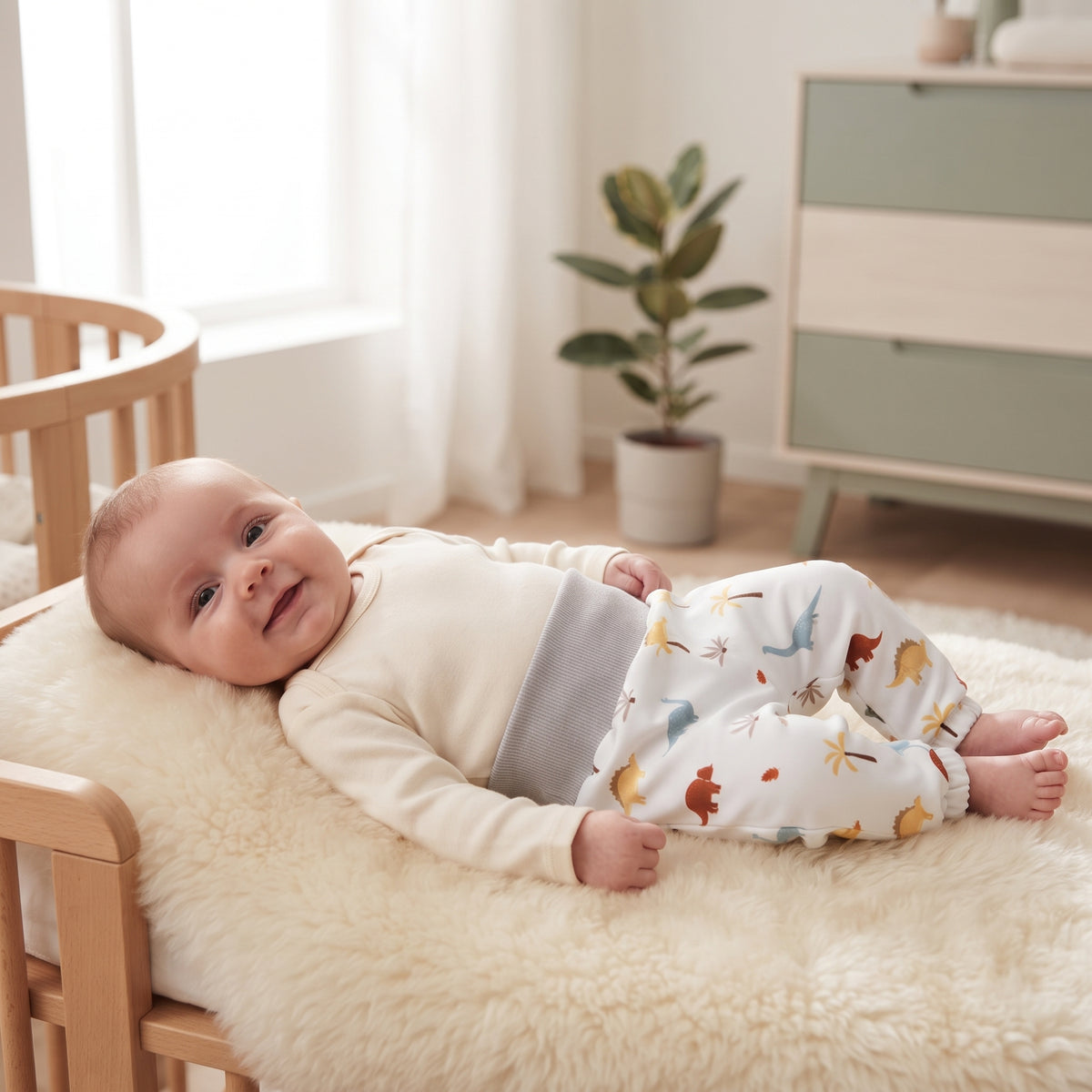 Dziecięce softshellowe spodnie z membraną Monkey Mum® - Dinozaurowa opowieść