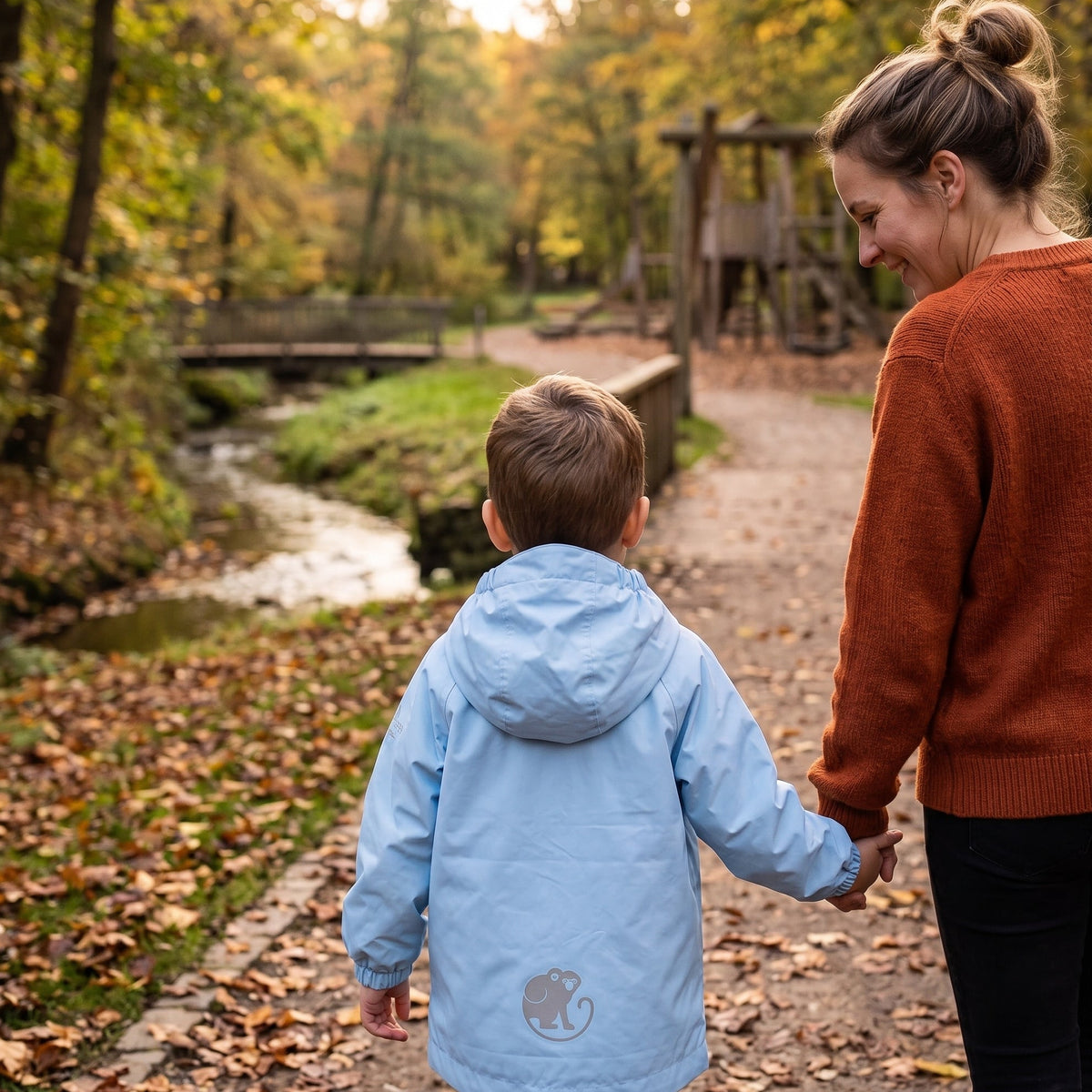 Monkey Mum® Kurtka z ortalionu z rękawem raglanowym - Jasnoniebieska