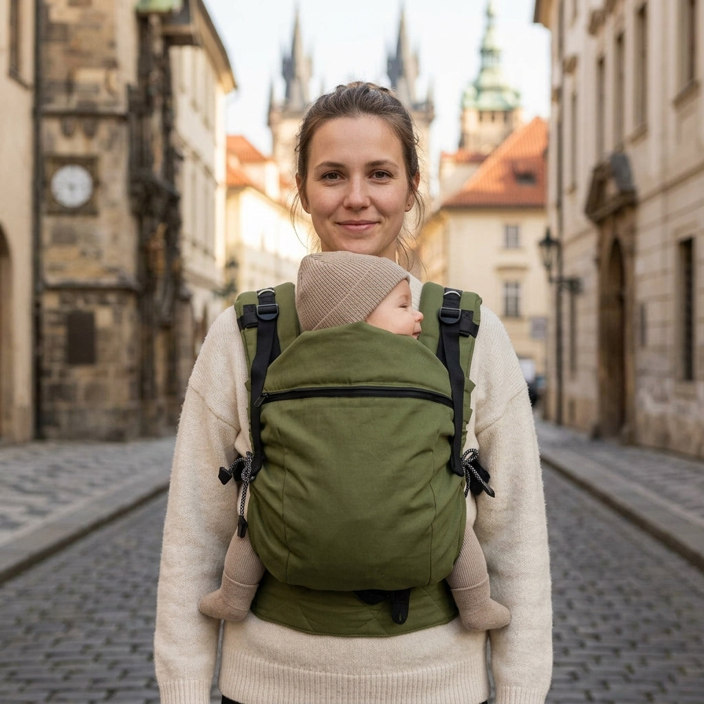 Monkey Mum® Ergonomiczne rosnące nosidełko Carrie - Kolory lasu