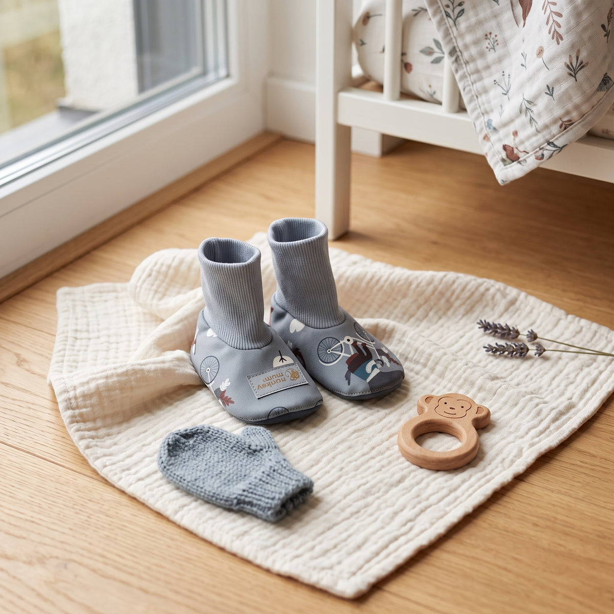 Monkey Mum® Softshellowe niechodki z membraną - Wilki na rowerze