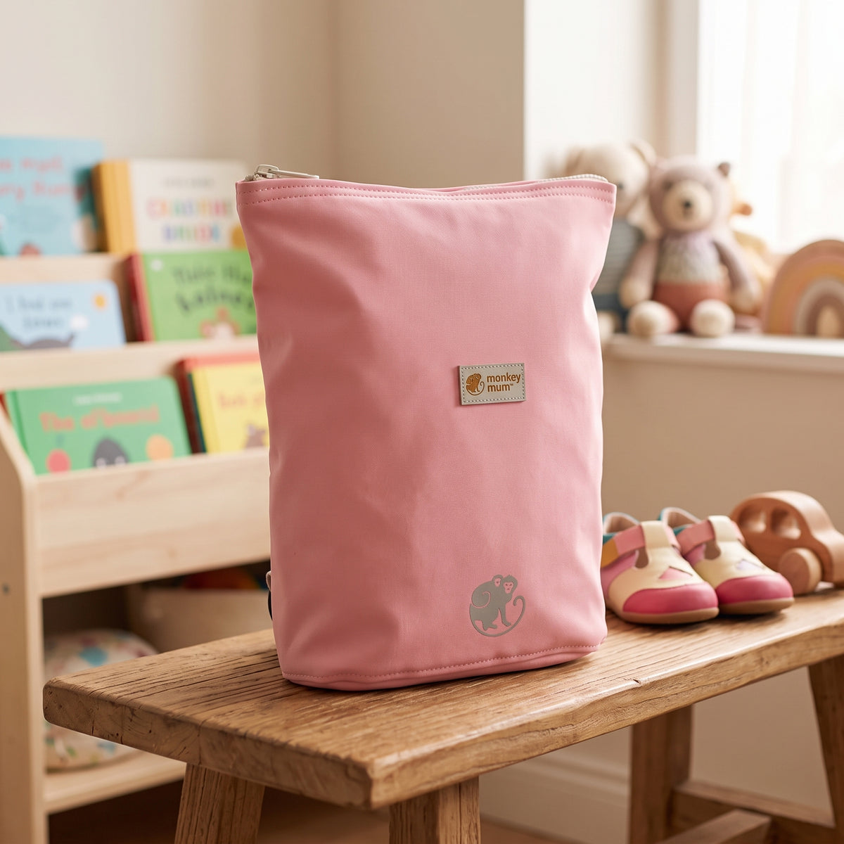 Dziecięcy plecaczek softshellowy Monkey Mum® - Wata cukrowa