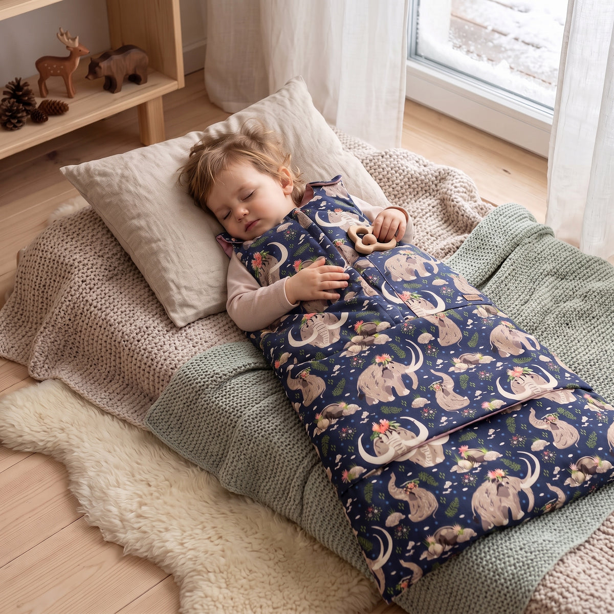 Zimowy rosnący śpiworek Monkey Mum® 0 - 4 lata - zestaw - Mamucia księżniczka