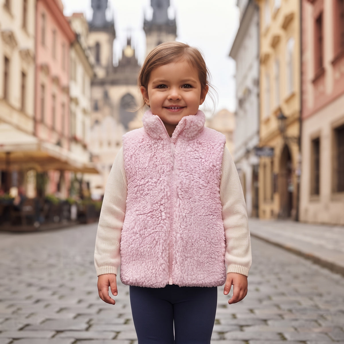 Kamizelka z barankiem Monkey Mum® - Różowa