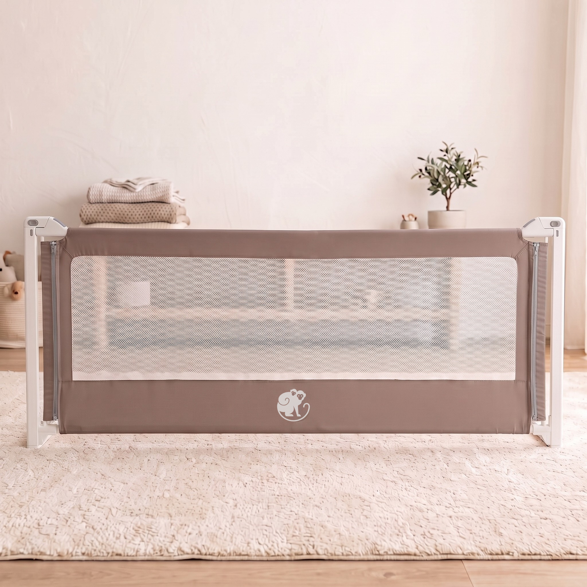 Pokrowiec na barierkę zabezpieczającą do łóżka Monkey Mum® Popular – Ciemnoszary