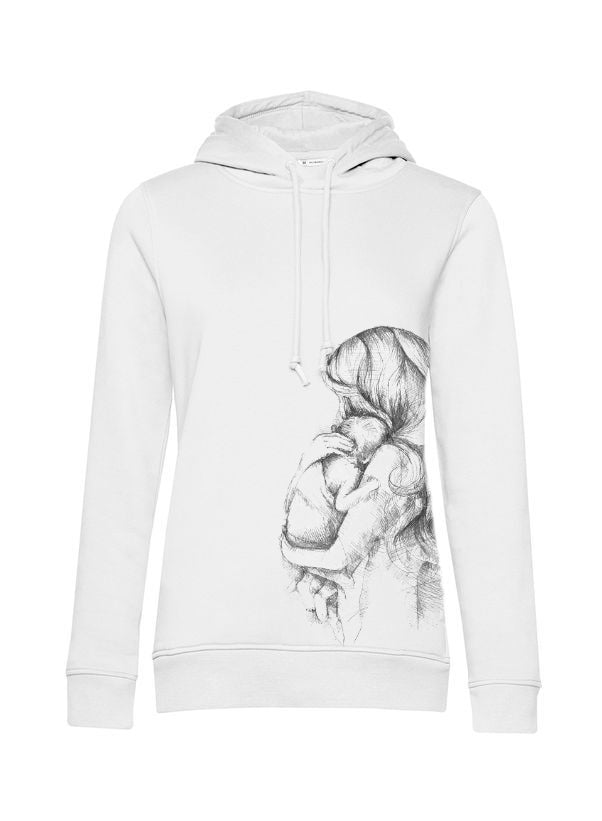 Bluza do karmienia Monkey Mum® biała - kochająca mama, 2. jakość - rozm. L