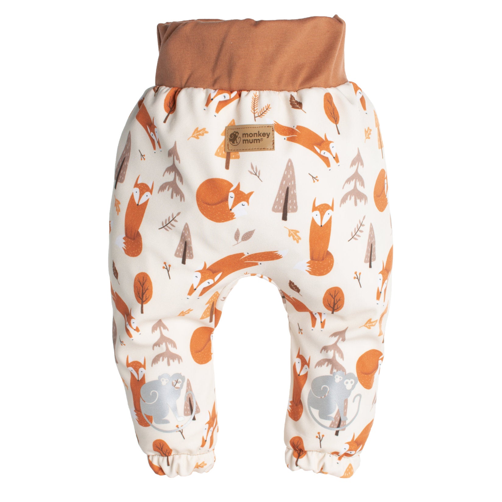 Dziecięce softshellowe spodnie z membraną Monkey Mum® - Lisie zabawy