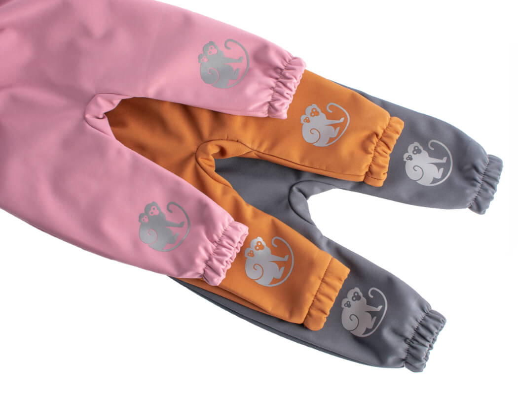 Dziecięce softshellowe spodnie z membraną Monkey Mum® - Cukrowa wata