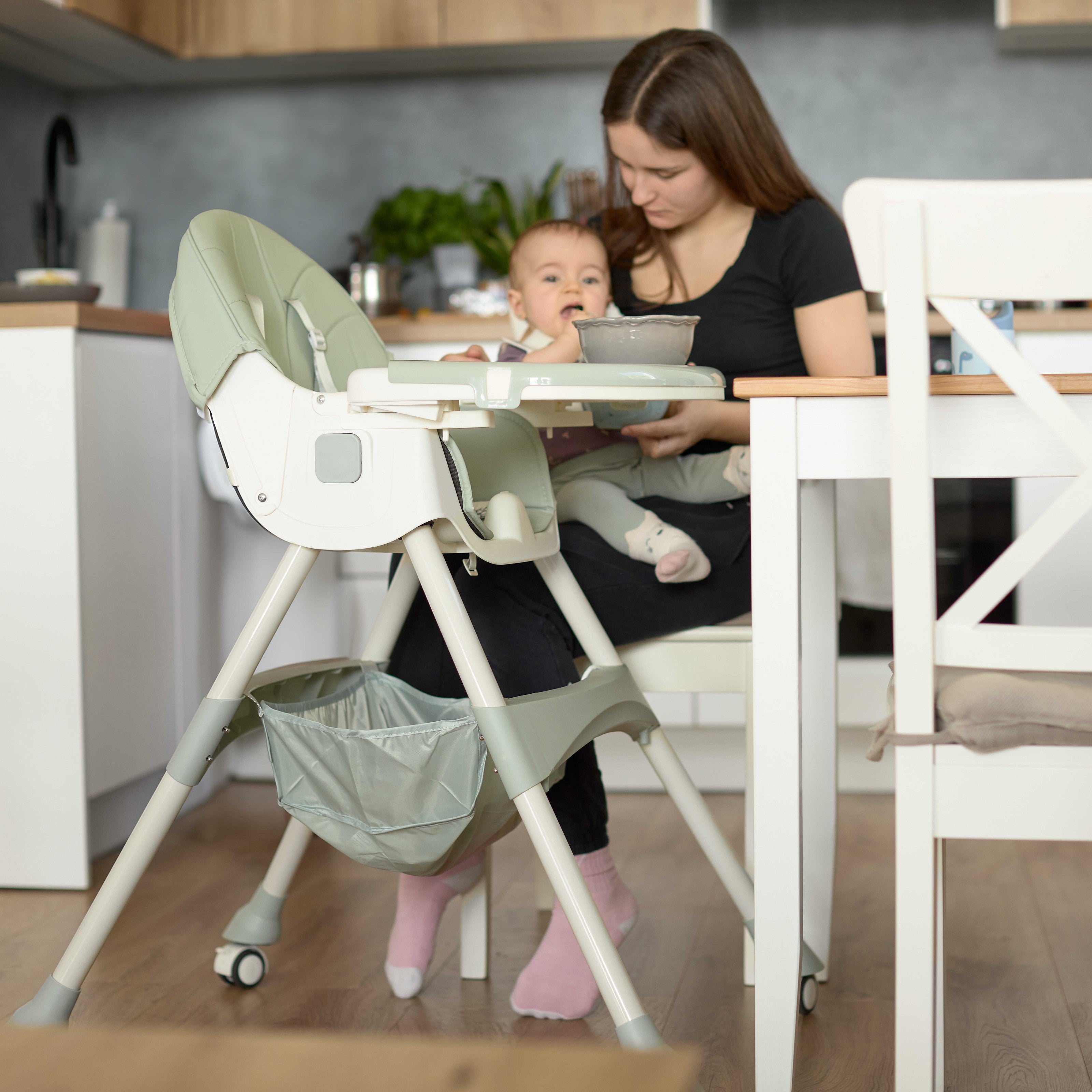 Dziecięce krzesełko do karmienia 2w1 Comfort - Zielone