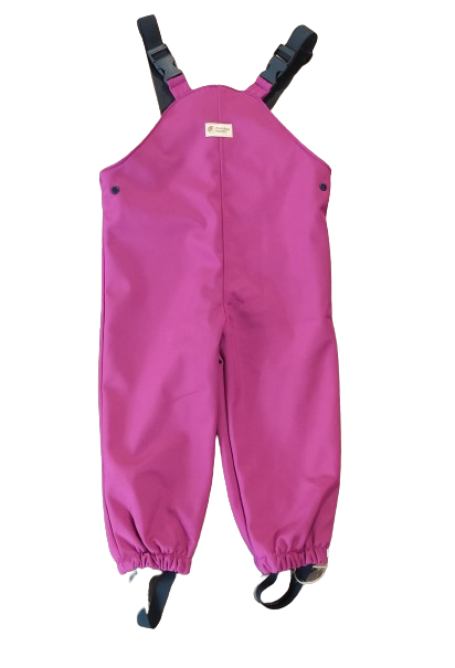 Monkey Mum® Softshellowe spodnie na szelkach z membraną - Soczysta malina