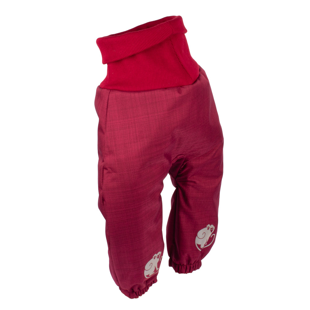 Dziecięce rosnące zimowe softshellowe spodnie z barankiem Monkey Mum® - Bordowa Czerwony Kapturek