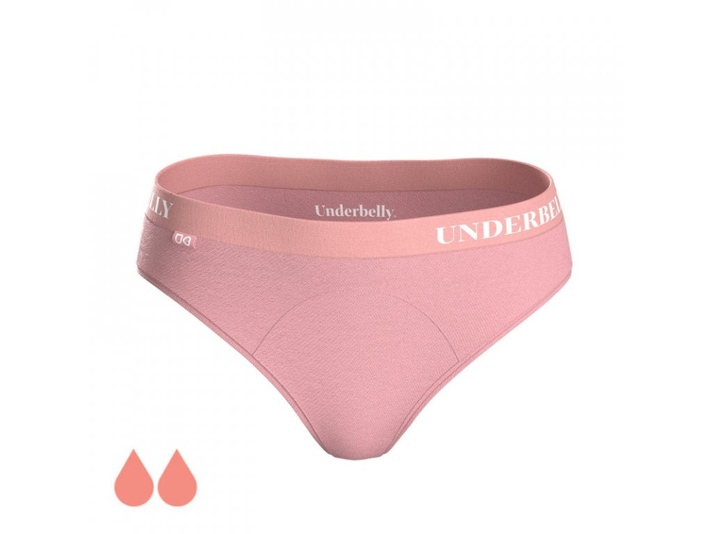 Majtki menstruacyjne Uniwersalne podbrzusze, Słabsza miesiączka - stary róż