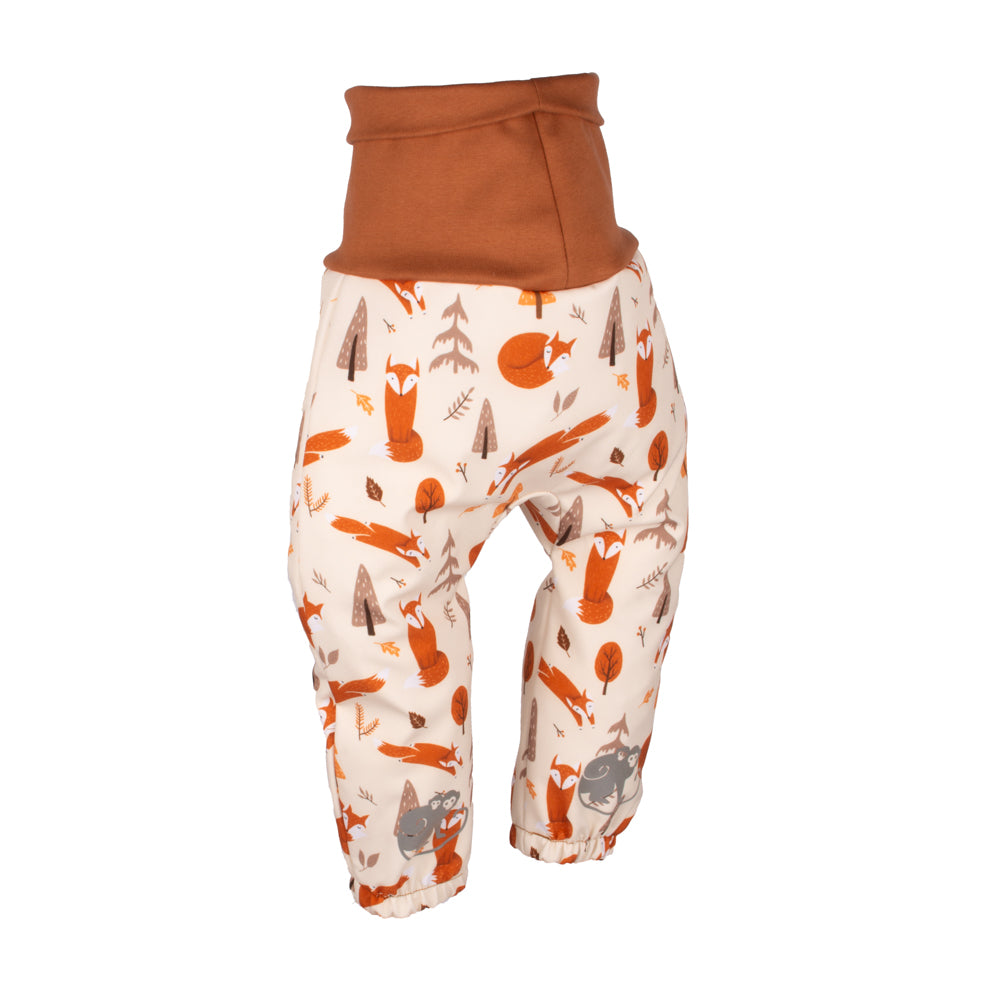 Dziecięce rosnące spodnie softshellowe z membraną Monkey Mum® - Lisią zabawa