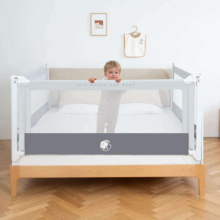 Barierka do łóżka Monkey Mum® Popular - jasnoszara