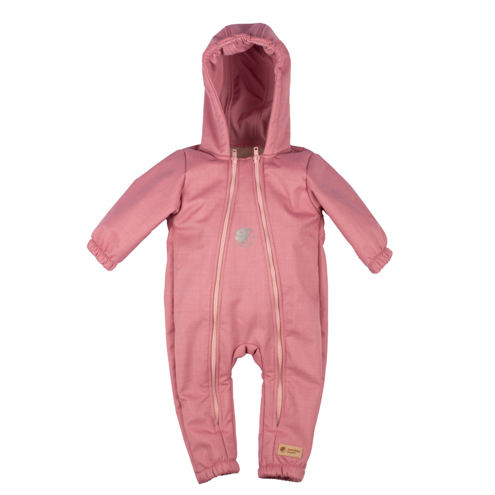 Monkey Mum® Dziecięca zimowa softshellowa kombinezon z barankiem - Różowa owieczka - rozm. 62/68, 74/80