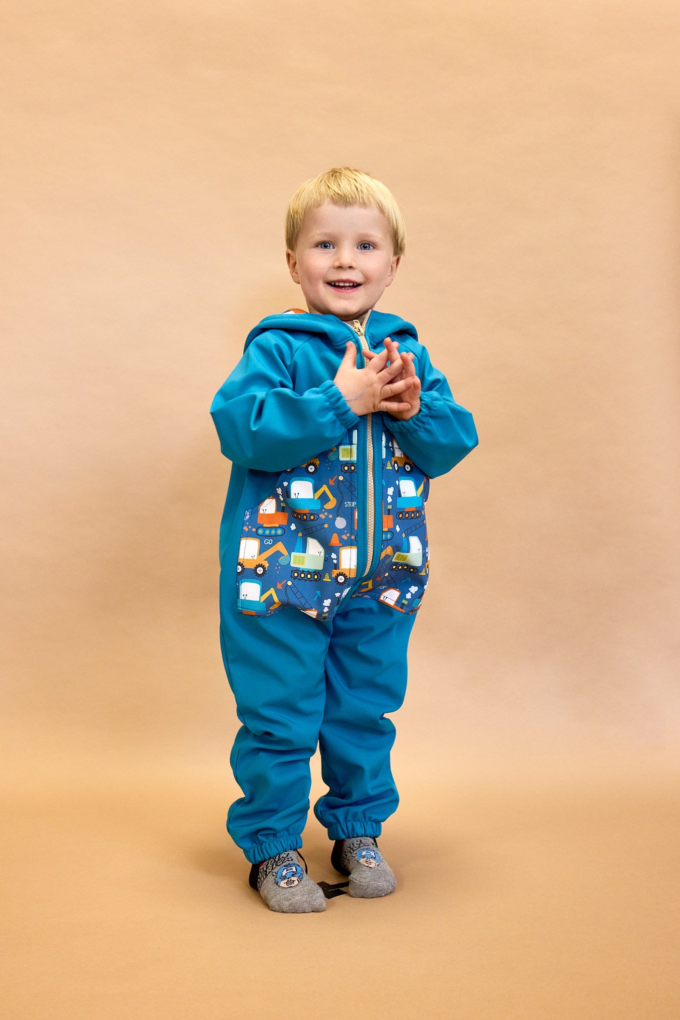 Monkey Mum® Dziecięca zimowa softshellowa kombinezon z barankiem - Różowa owieczka - rozm. 62/68, 74/80