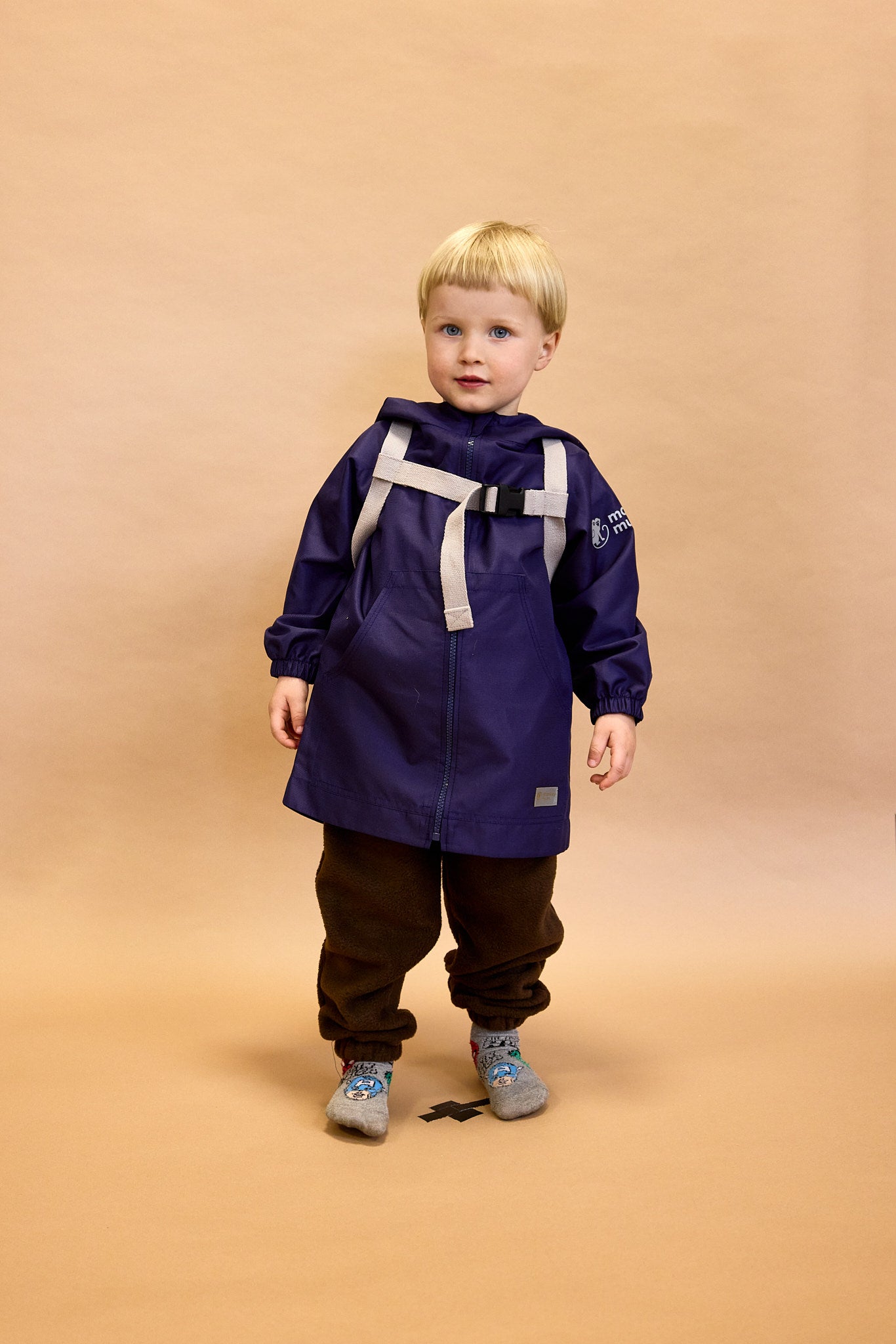 Monkey Mum® Kurtka z ortalionu z rękawem raglanowym - Ciemnofioletowa