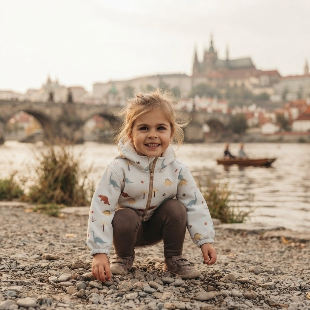 Dziecięca kurtka softshellowa z membraną Monkey Mum® - Dinozaurowa opowieść