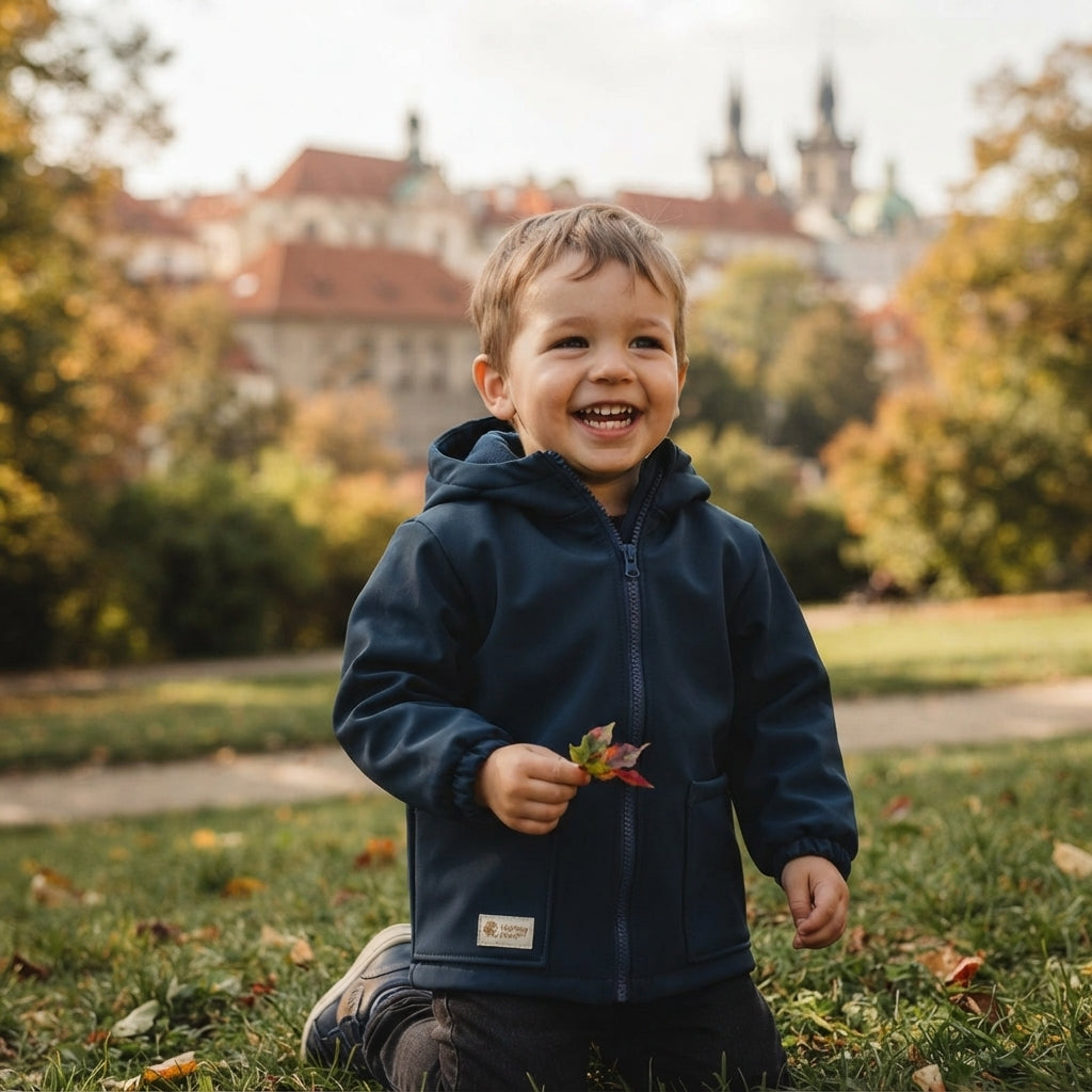 Dziecięca kurtka softshellowa z membraną Monkey Mum® - Nocne niebo