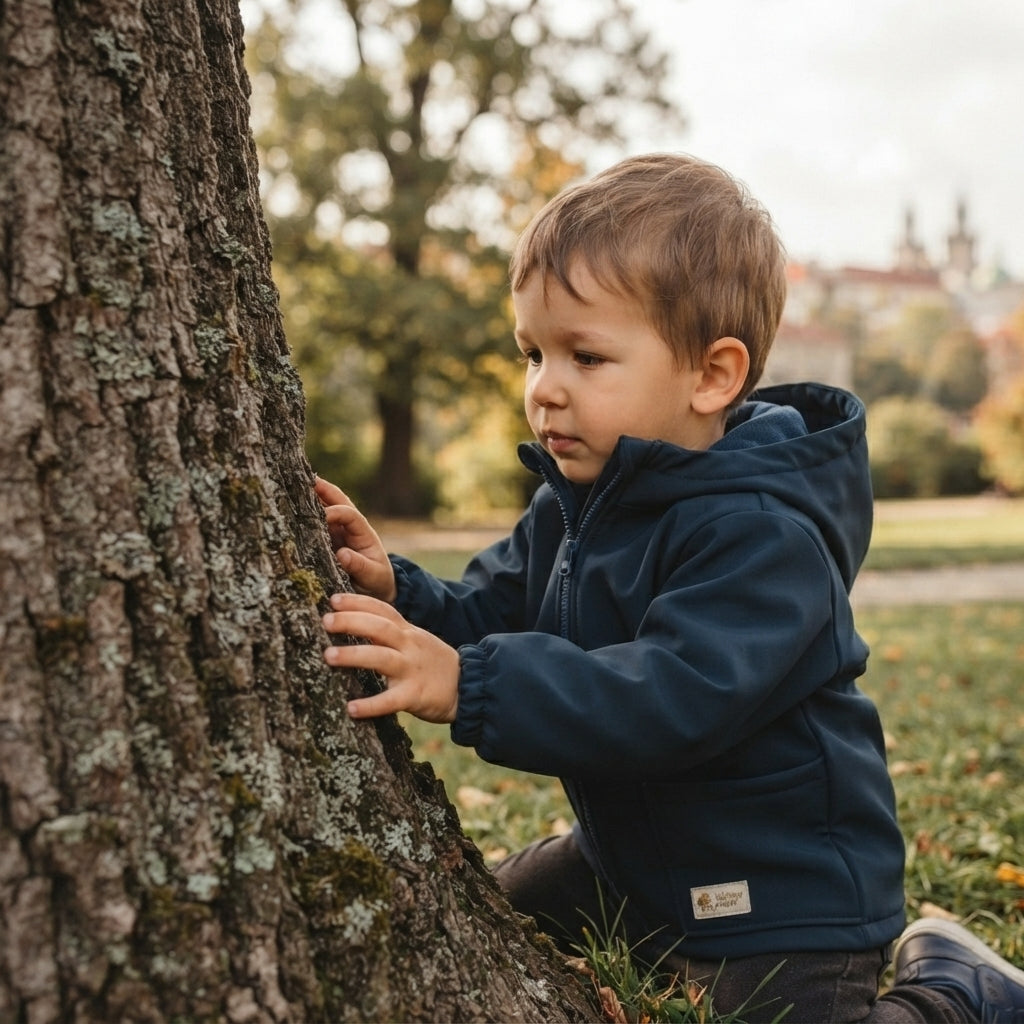 Dziecięca kurtka softshellowa z membraną Monkey Mum® - Nocne niebo