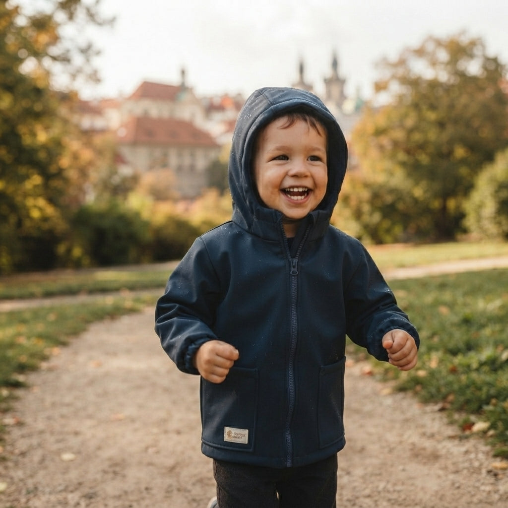 Dziecięca kurtka softshellowa z membraną Monkey Mum® - Nocne niebo