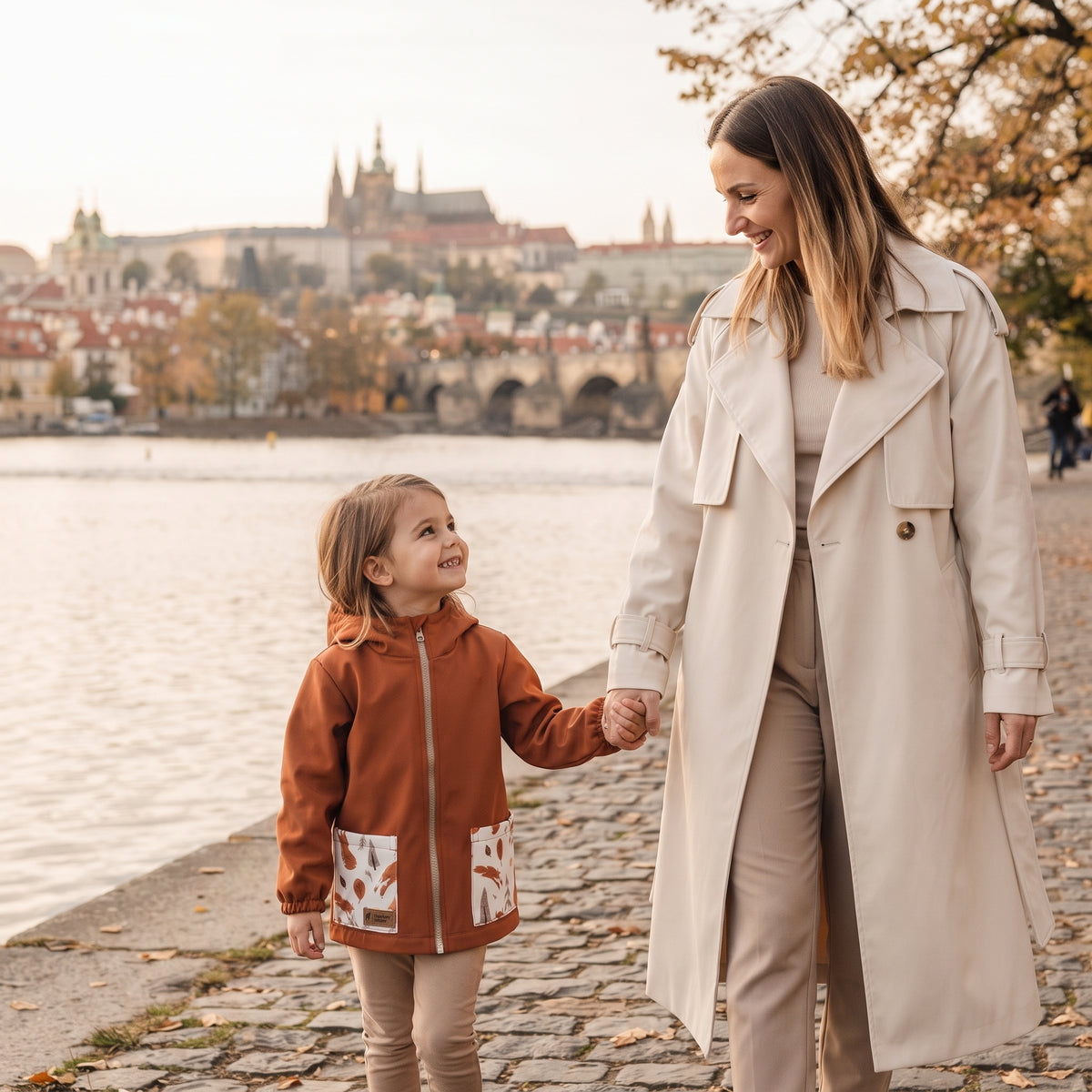 Dziecięca kurtka softshellowa z membraną Monkey Mum® - Jesienne liście