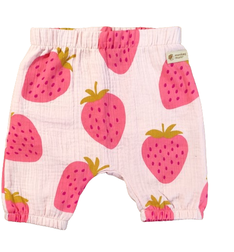 Muślinowe spodenki Monkey Mum® - Truskawka